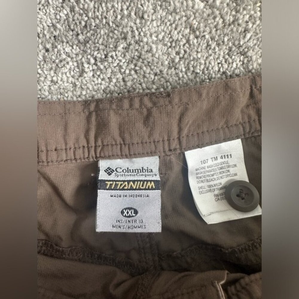 Columbia Mens Titanium Omni Dry Brown Tan Shorts Size XXL Titanium Omni Dry - Picture 5 of 8